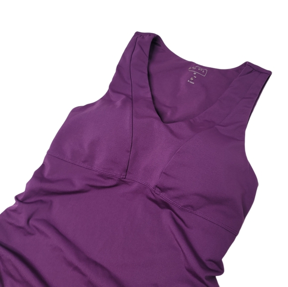 Athleta support bra tank top style number 736639 Eggplant purple ruched side 34D - Picture 2 of 6